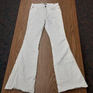 Buffalo David Britton Women's size 28 White Inka Flare High Rise Stretch Jeans